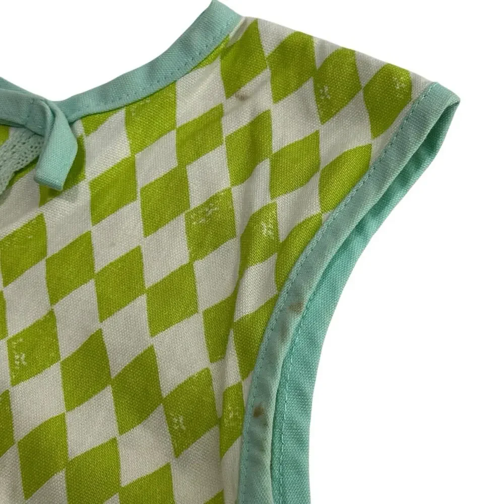 IKEA KRYDDNEJLIKA Children's Apron Floral Diamond Plaid Front Pocket
